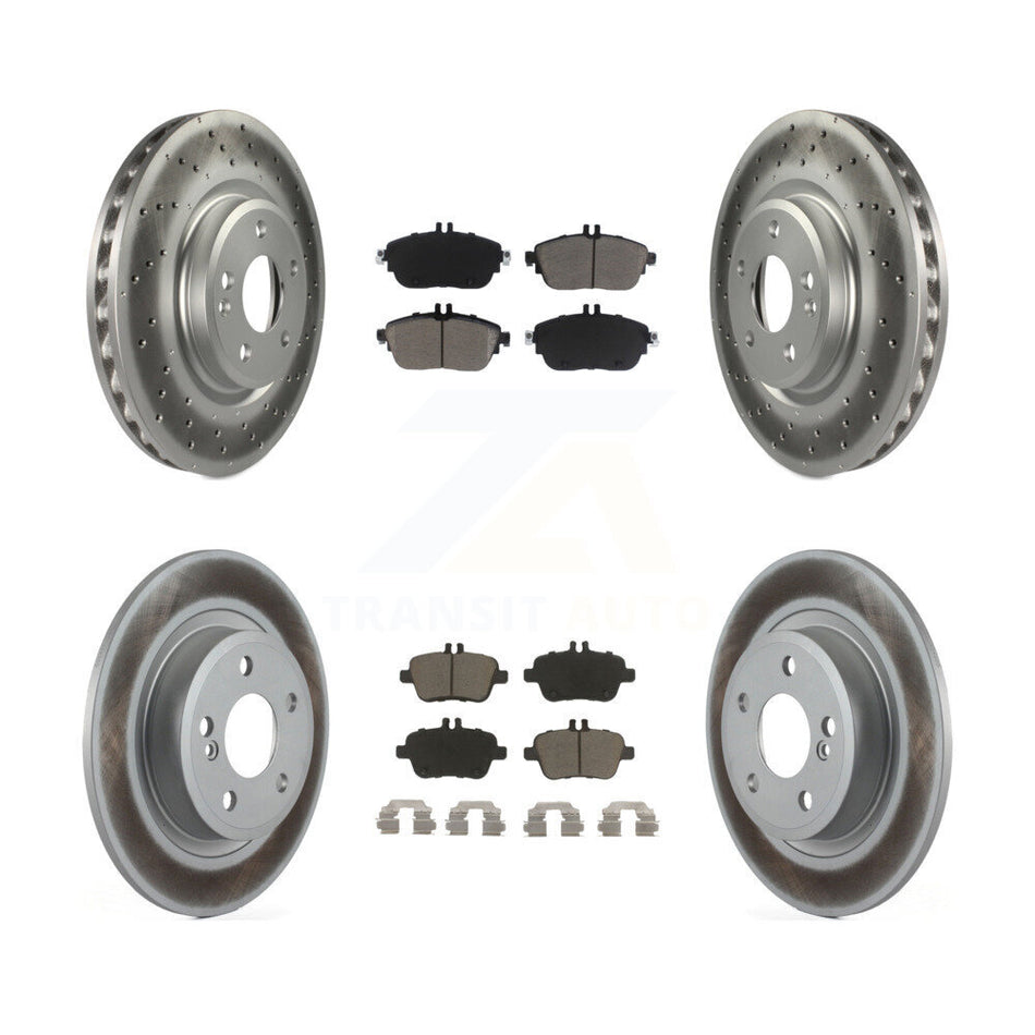 Front Rear Coated Disc Brake Rotors And Ceramic Pads Kit For Mercedes-Benz B250 CLA250 KGC-102439