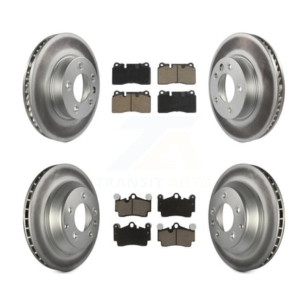Front Rear Coated Disc Brake Rotors And Ceramic Pads Kit (6Pc) For Volkswagen Touareg KGC-102453
