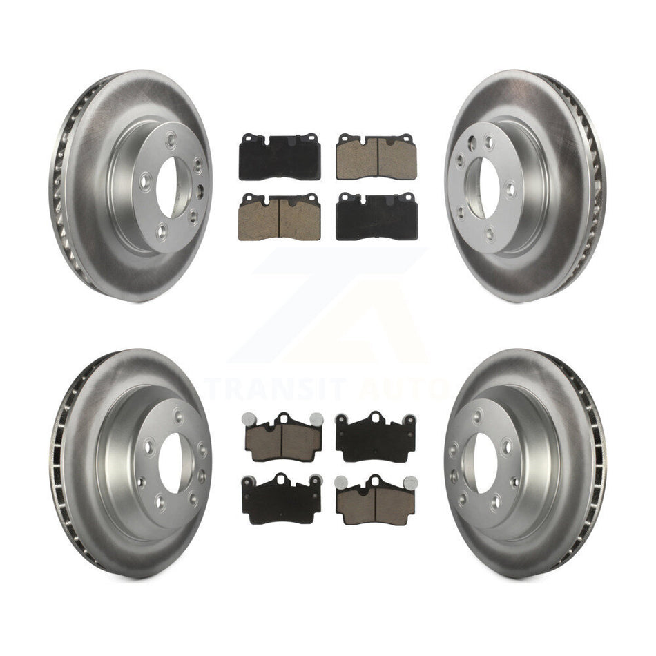 Front Rear Coated Disc Brake Rotors And Ceramic Pads Kit (6Pc) For Volkswagen Touareg KGC-102453