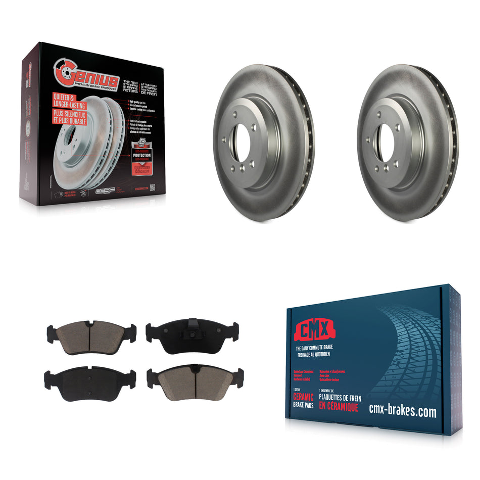 Front Coat Brake Rotor Ceramic Pad Kit For 01-05 BMW 320i With 325mm Diameter KGC-102461