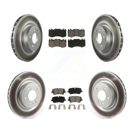 Front Rear Coated Disc Brake Rotors And Ceramic Pads Kit For 2016 Land Rover Range 3.0L KGC-102465
