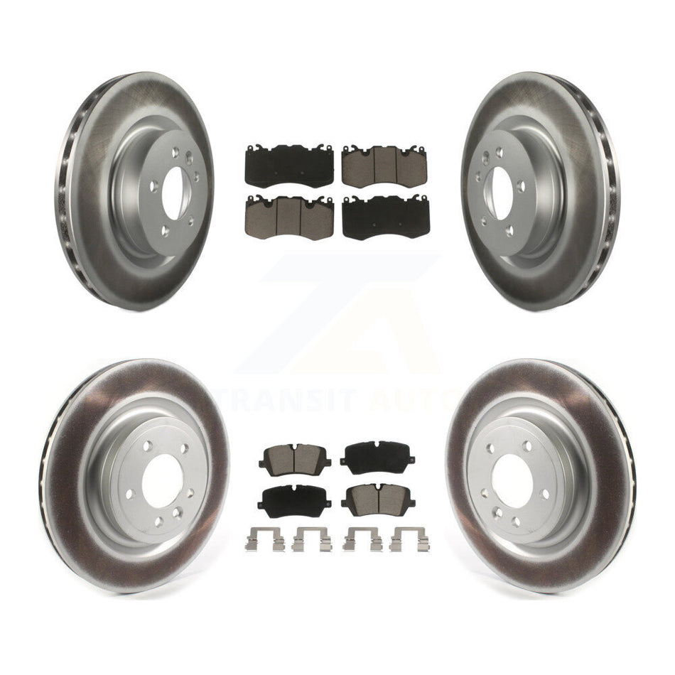 Front Rear Coated Disc Brake Rotors And Ceramic Pads Kit For 2016 Land Rover Range 3.0L KGC-102465