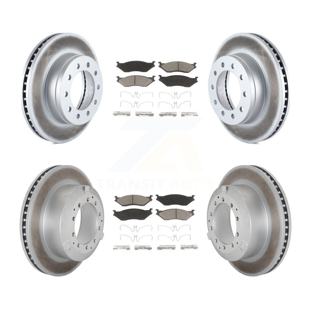 Front Rear Coat Brake Rotor Ceramic Pad Kit For Ford F-450 Super Duty F-550 International KGC-102466