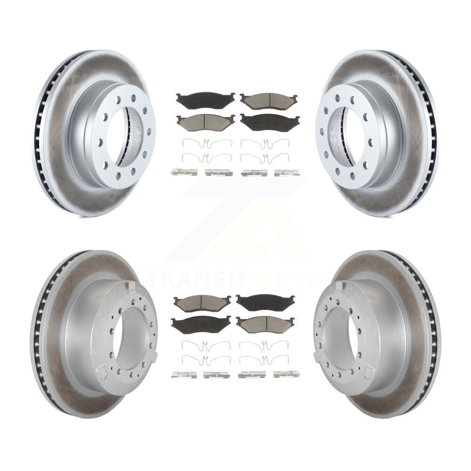 Front Rear Coat Brake Rotor Ceramic Pad Kit For Ford F-450 Super Duty F-550 International KGC-102466