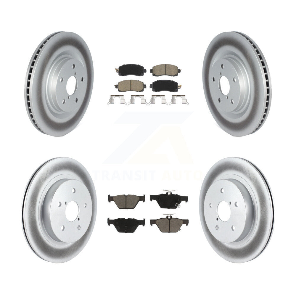 Front Rear Coated Disc Brake Rotors And Ceramic Pads Kit For Subaru Outback WRX Legacy KGC-102471