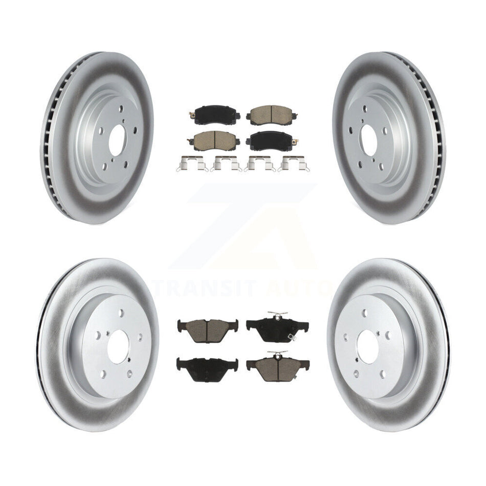 Front Rear Coated Disc Brake Rotors And Ceramic Pads Kit For Subaru Outback WRX Legacy KGC-102471