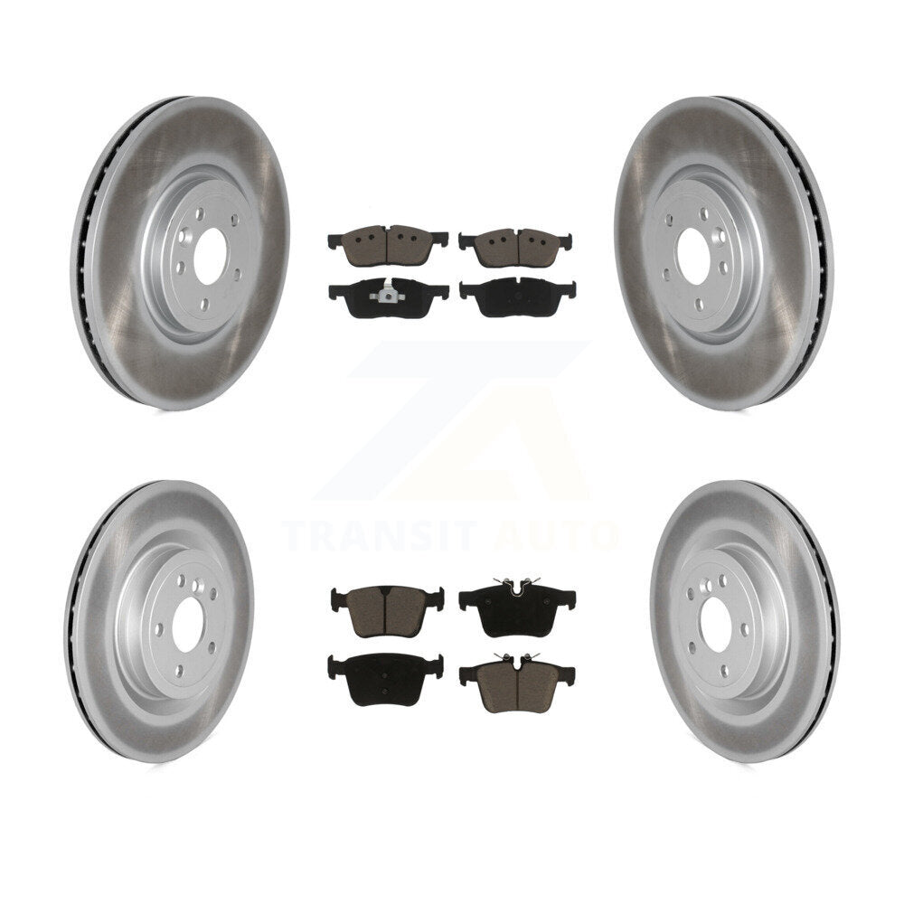 Front Rear Coated Disc Brake Rotors And Ceramic Pads Kit For 2019 Jaguar XF DIESEL engine KGC-102475