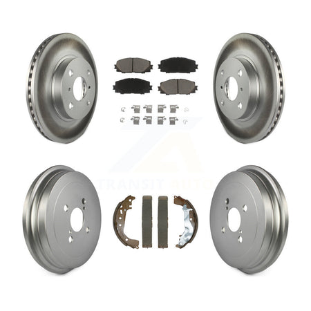 Front Rear Coated Disc Brake Rotors Ceramic Pads And Drum Kit For Toyota Yaris KGC-102482