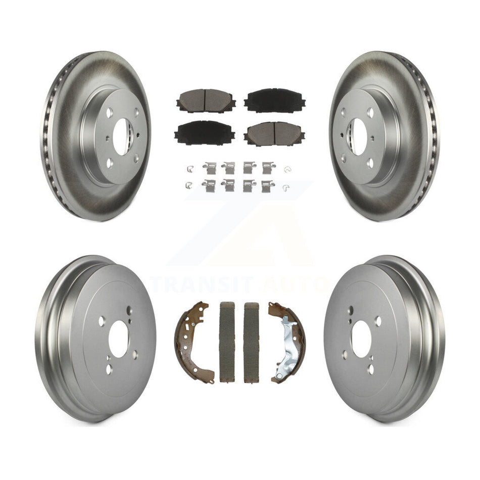 Front Rear Coated Disc Brake Rotors Ceramic Pads And Drum Kit For Toyota Yaris KGC-102482