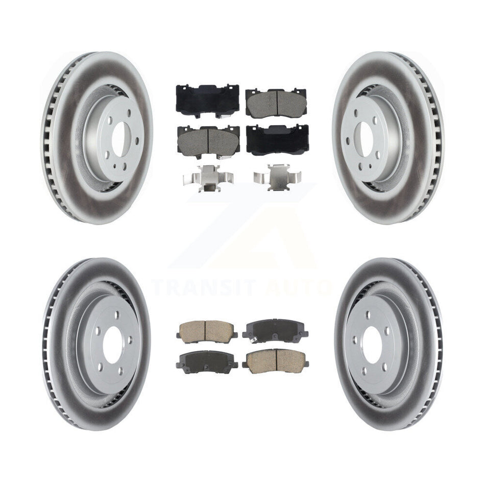 Front Rear Coat Brake Rotors Ceramic Pad Kit For 15-19 Ford Mustang Without Brembo Brakes KGC-102488
