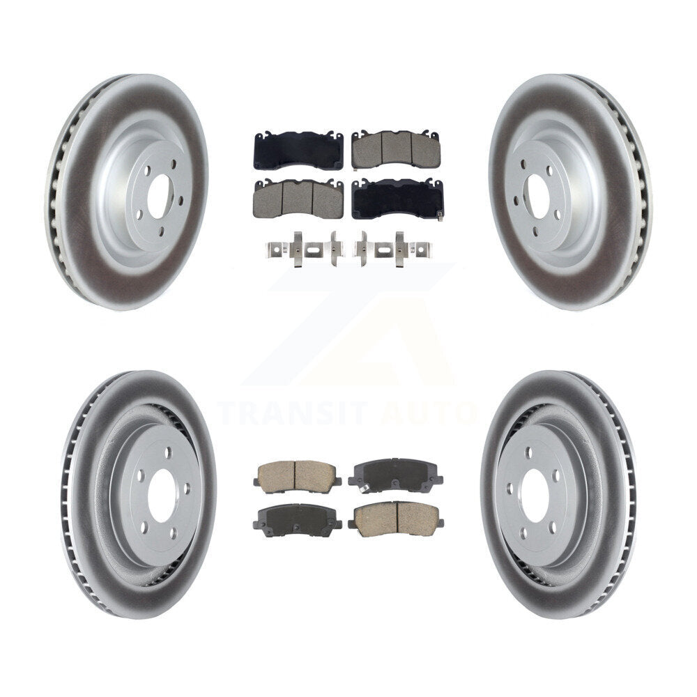 Front Rear Coated Disc Brake Rotors And Ceramic Pads Kit For Ford Mustang KGC-102490