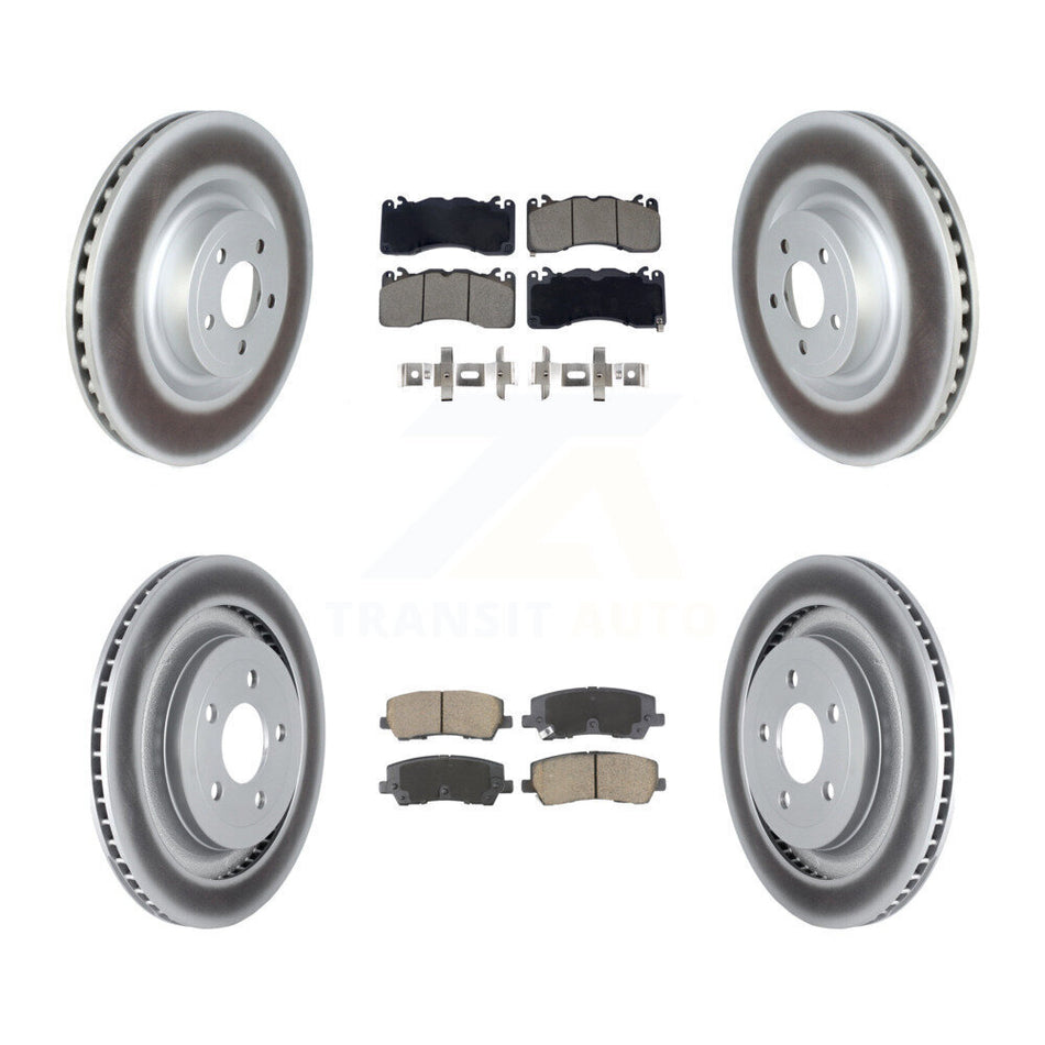 Front Rear Coated Disc Brake Rotors And Ceramic Pads Kit For Ford Mustang KGC-102490