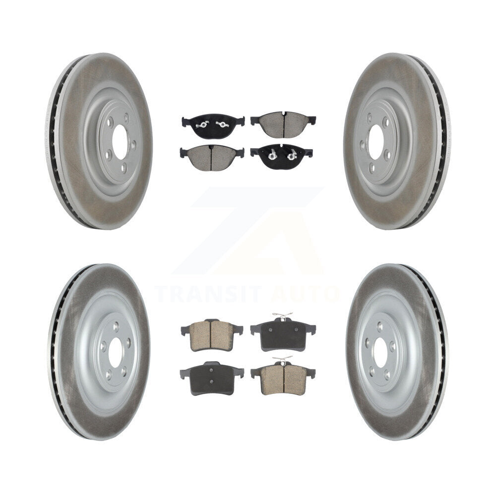 Front Rear Coat Brake Rotor Ceramic Pad Kit For Jaguar XF With 354mm Diameter KGC-102496