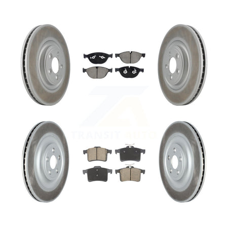 Front Rear Coat Brake Rotor Ceramic Pad Kit For Jaguar XF With 354mm Diameter KGC-102496