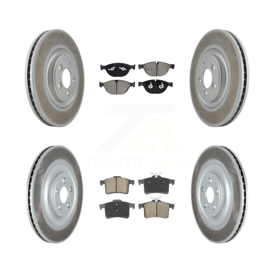 Front Rear Coat Brake Rotor Ceramic Pad Kit For Jaguar XF With 354mm Diameter KGC-102496