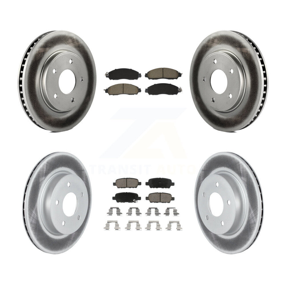 Front Rear Coat Brake Rotor Ceramic Pad Kit For Nissan LEAF S With Electric Parking KGC-102504