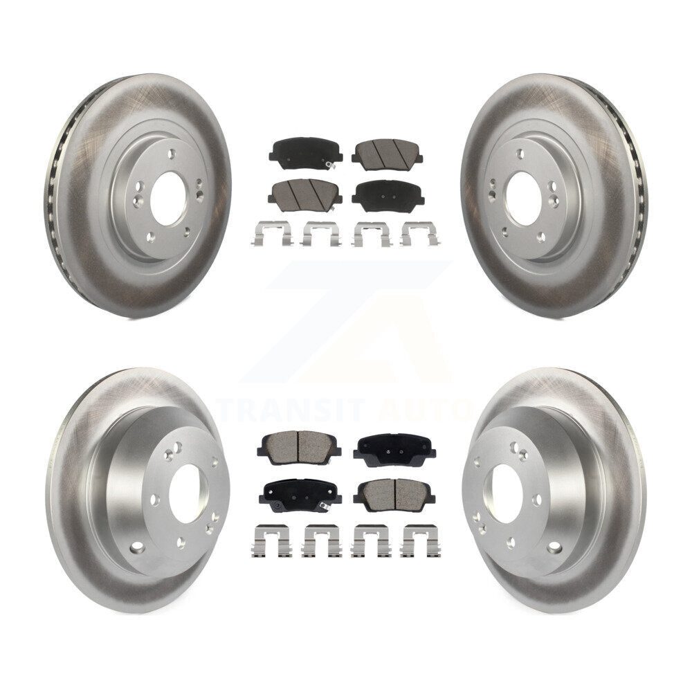Front Rear Coated Disc Brake Rotor Ceramic Pad Kit For Hyundai Santa Fe Sport Kia Sorento KGC-102505