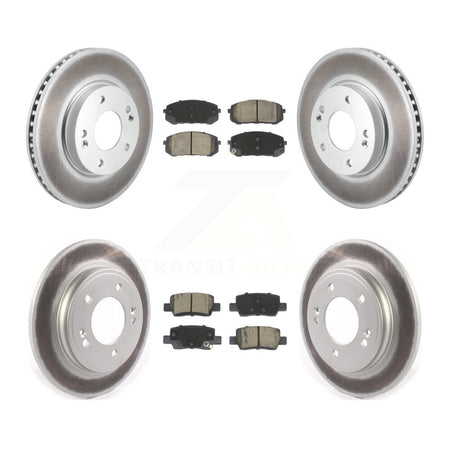 Front Rear Coated Disc Brake Rotors And Ceramic Pads Kit For Hyundai Elantra KGC-102512