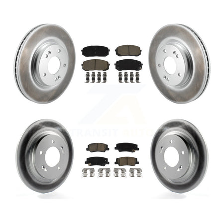 Front Rear Coated Disc Brake Rotors And Ceramic Pad Kit For Hyundai Sonata Kia Niro EV K5 KGC-102513