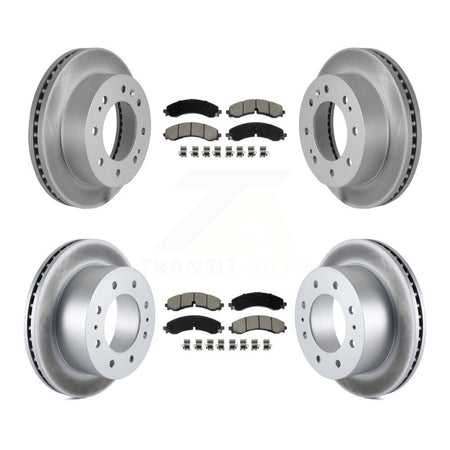 Front Rear Coated Brake Rotors Ceramic Pad Kit For GMC Chevrolet Sierra 2500 HD Silverado KGC-102514