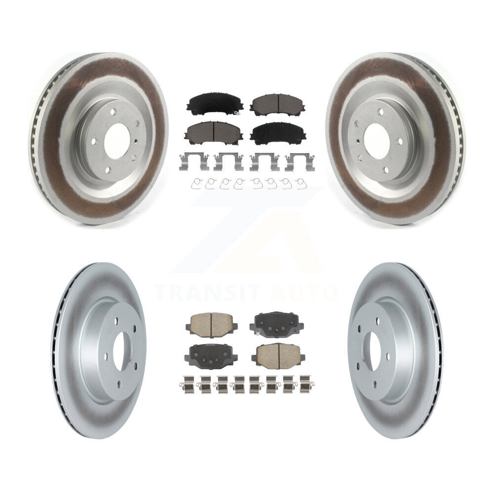 Front Rear Coated Disc Brake Rotors And Ceramic Pads Kit For INFINITI QX50 QX55 KGC-102515