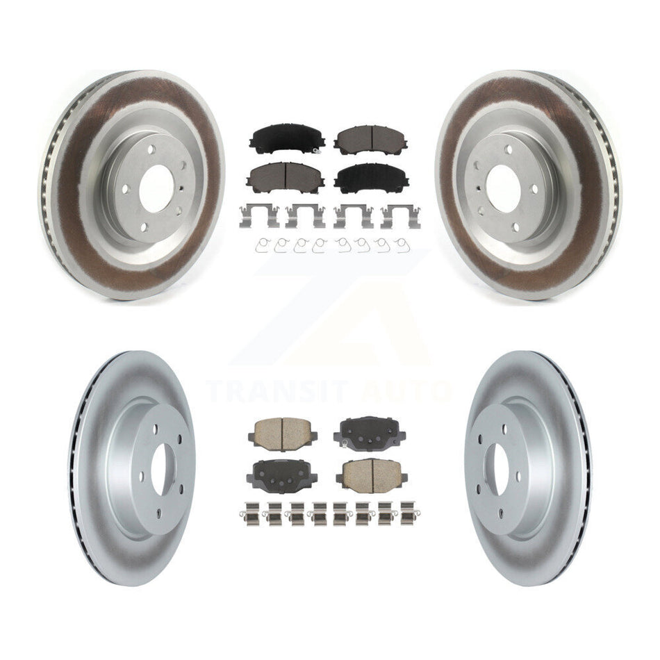 Front Rear Coated Disc Brake Rotors And Ceramic Pads Kit For INFINITI QX50 QX55 KGC-102515