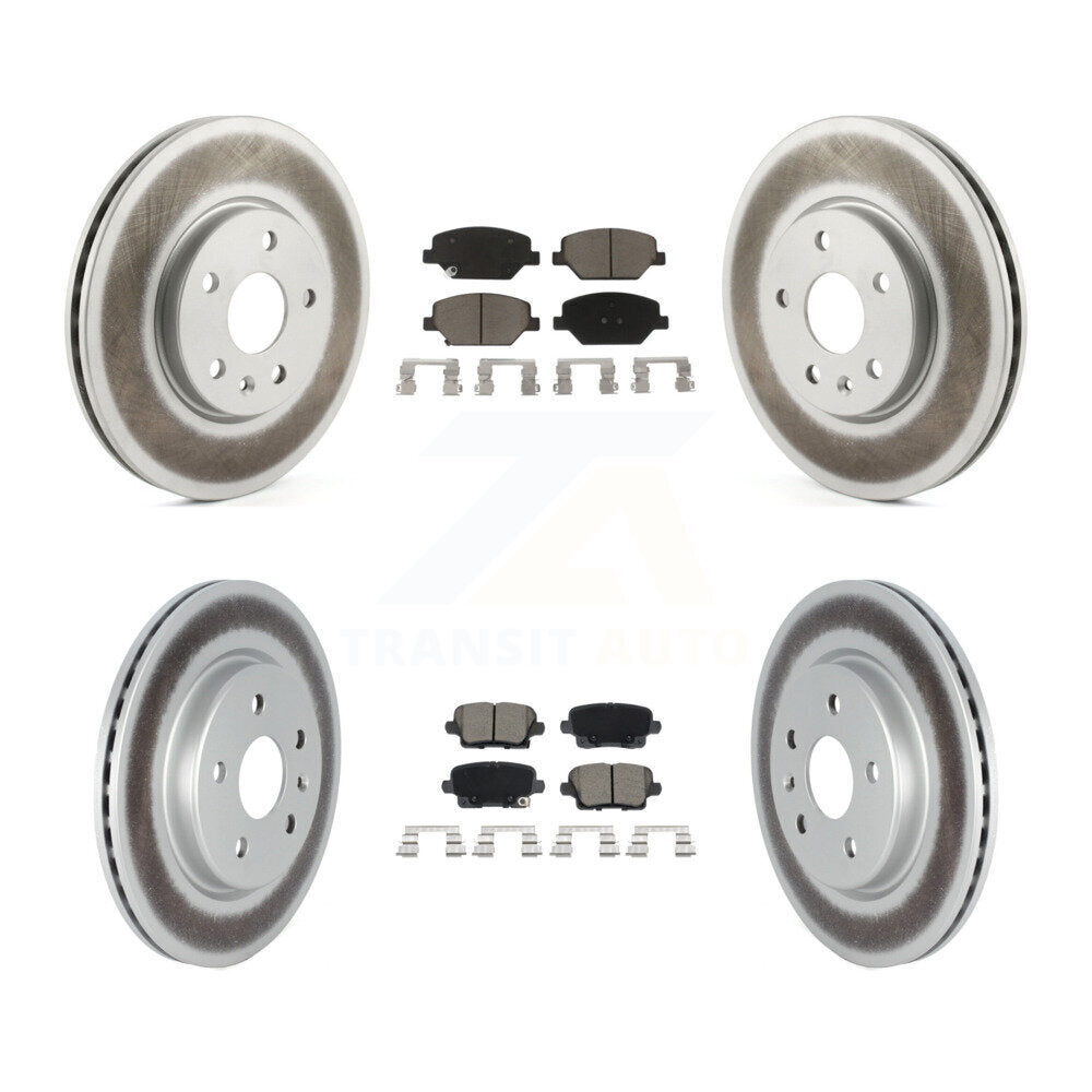 Front Rear Coated Disc Brake Rotors And Ceramic Pads Kit For 2019 Cadillac XT4 KGC-102516