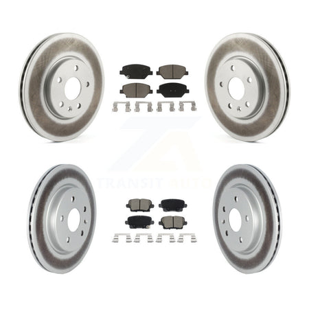 Front Rear Coated Disc Brake Rotors And Ceramic Pads Kit For 2019 Cadillac XT4 KGC-102516