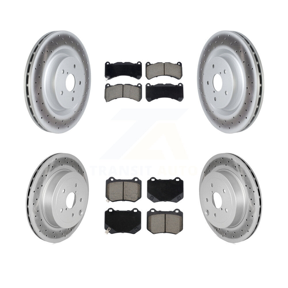 Front Rear Coated Disc Brake Rotors And Ceramic Pads Kit For 2018-2020 Subaru WRX STI KGC-102517