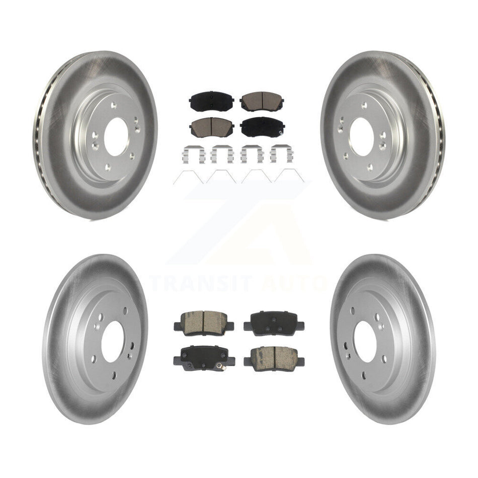 Front Rear Coated Brake Rotors Ceramic Pad Kit For Kia Seltos With Electric Parking KGC-102521