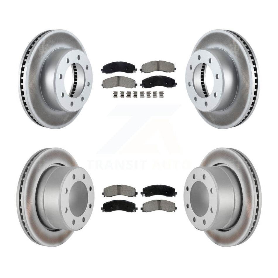 Front Rear Coated Disc Brake Rotors And Ceramic Pads Kit For Ram 2500 3500 KGC-102526