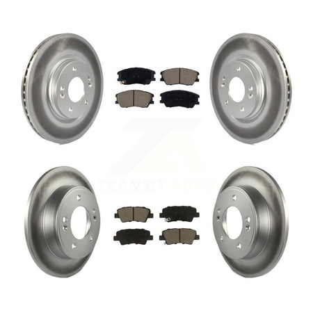 Front Rear Coated Disc Brake Rotors And Ceramic Pads Kit For Kia Soul KGC-102530