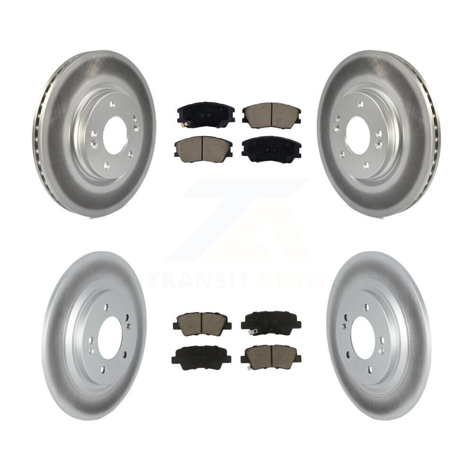 Front Rear Coated Disc Brake Rotors And Ceramic Pads Kit For 2020-2023 Kia Soul EV KGC-102531