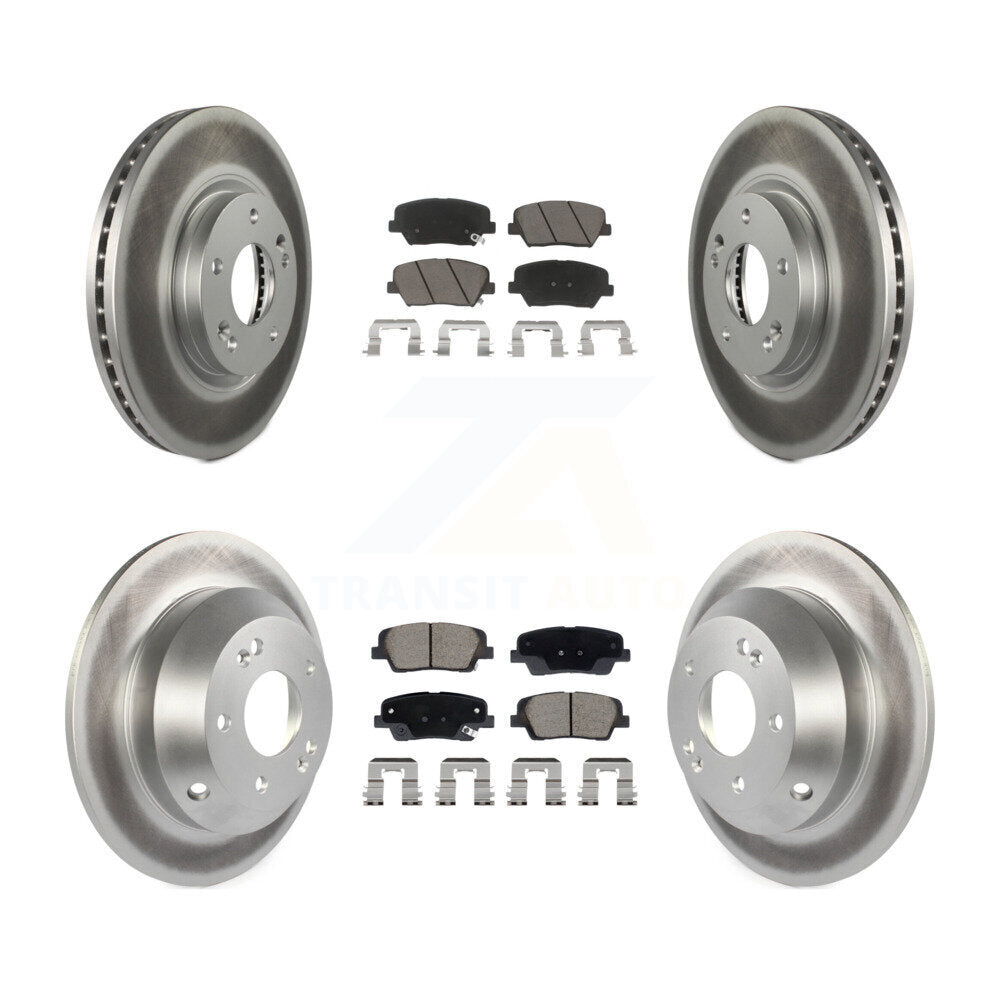 Front Rear Coated Disc Brake Rotors And Ceramic Pads Kit For Hyundai Santa Fe Kia Sorento KGC-102534