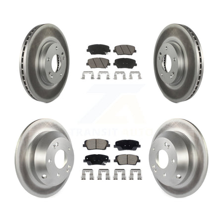 Front Rear Coated Disc Brake Rotors And Ceramic Pads Kit For Hyundai Santa Fe Kia Sorento KGC-102534