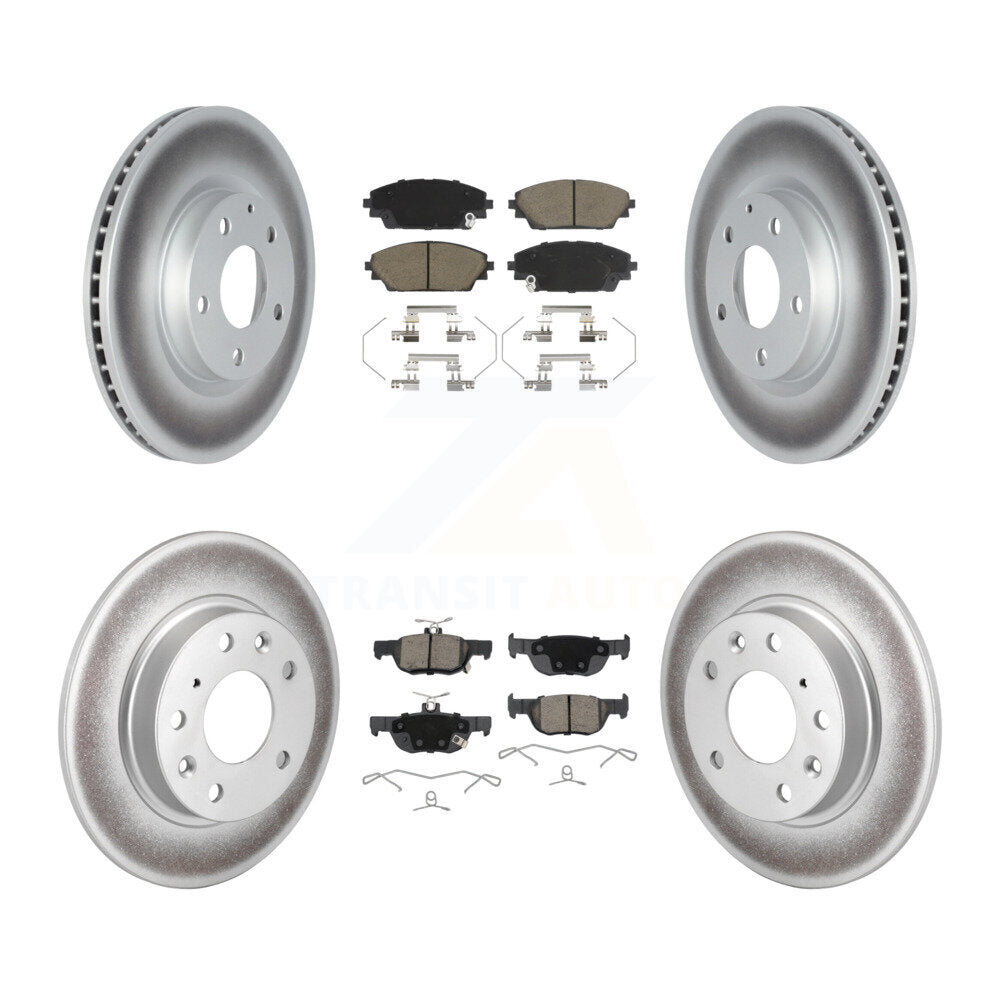 Front Rear Coated Disc Brake Rotors And Ceramic Pads Kit For Mazda CX-30 KGC-102537