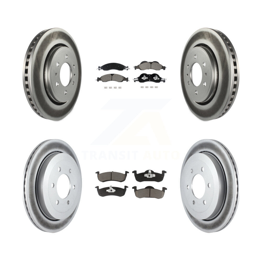Front Rear Coated Disc Brake Rotors Ceramic Pad Kit For Ford Expedition Lincoln Navigator KGC-102539