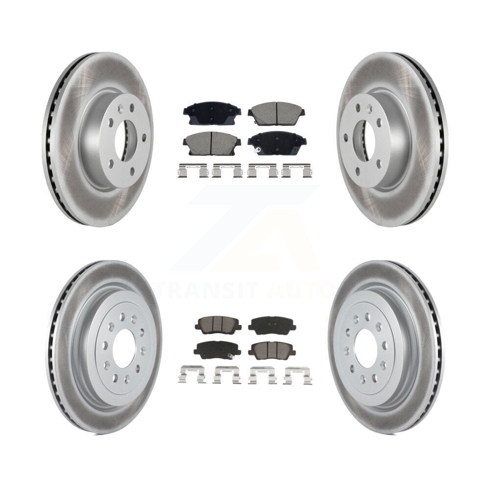 Front Rear Coated Disc Brake Rotors And Ceramic Pads Kit For Cadillac ATS KGC-102549