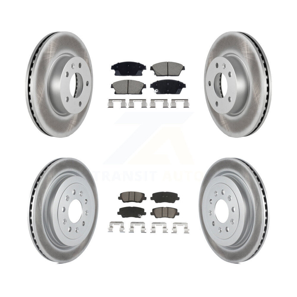 Front Rear Coated Disc Brake Rotors And Ceramic Pads Kit For Cadillac ATS KGC-102549