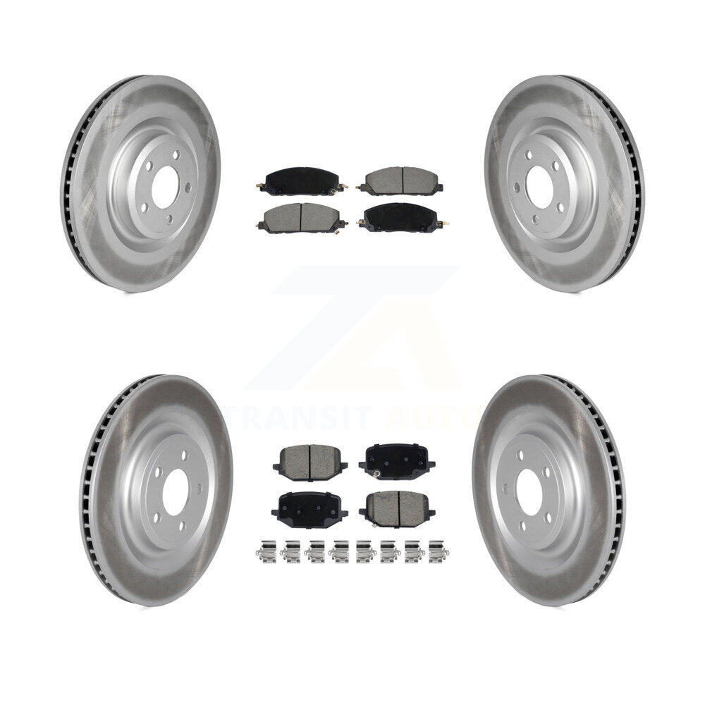 Front Rear Coated Brake Rotor Ceramic Pad Kit For Lincoln Aviator Ford Police Interceptor KGC-102550
