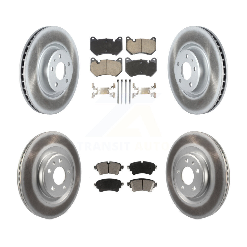 Front Rear Coated Disc Brake Rotors Ceramic Pad Kit For 2018 Audi Q5 With Brembo Calipers KGC-102552