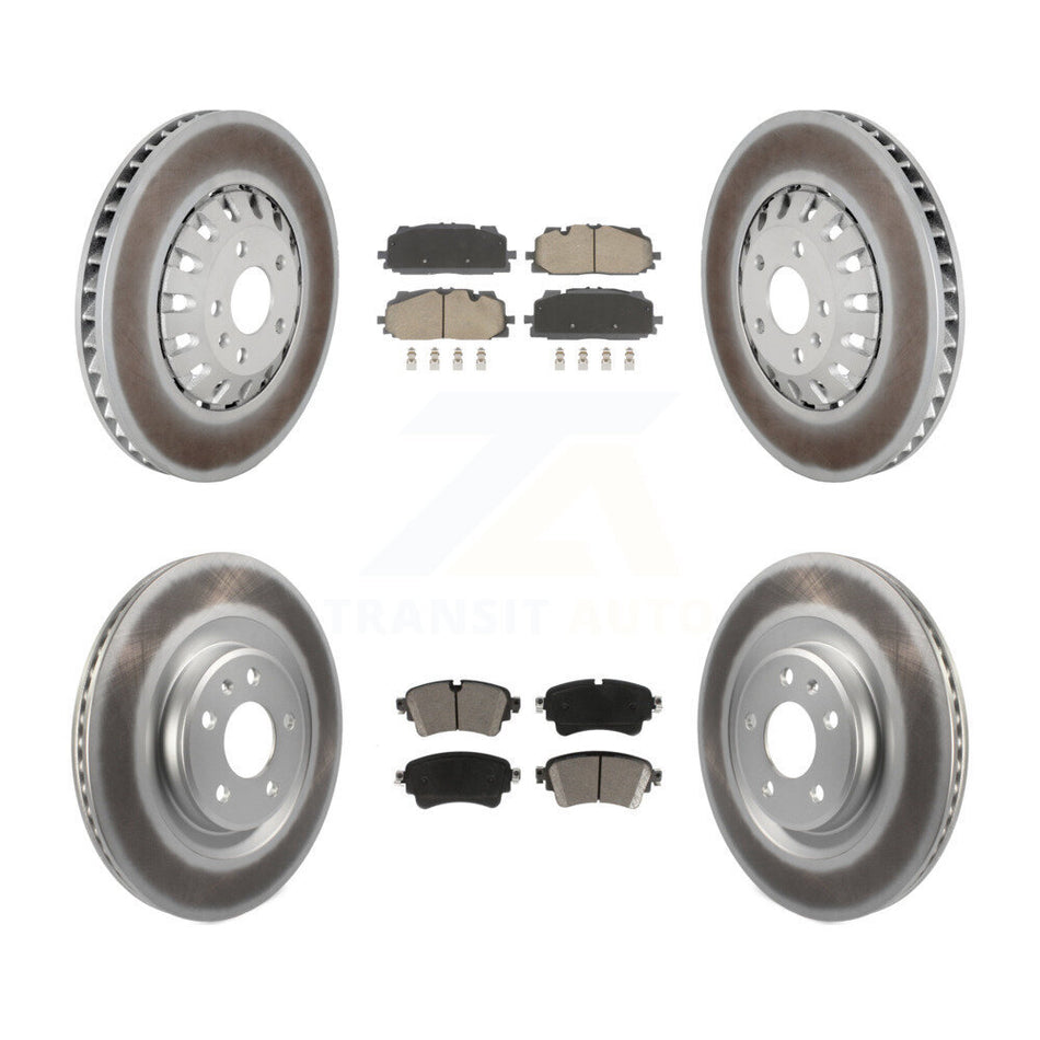 Front Rear Coated Disc Brake Rotors And Ceramic Pads Kit For Audi A6 Quattro A7 Sportback KGC-102553