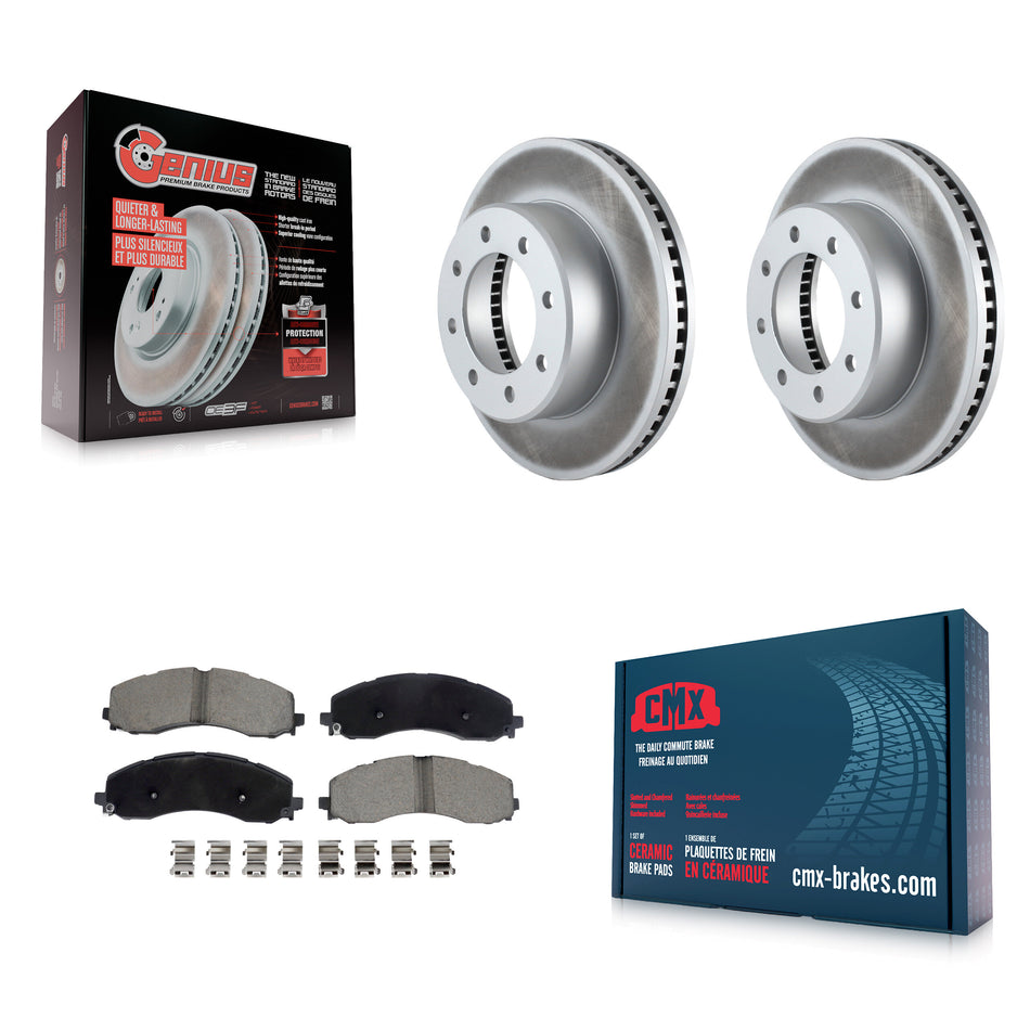 Front Coated Disc Brake Rotors And Ceramic Pads Kit For Ram 2500 3500 KGC-102556