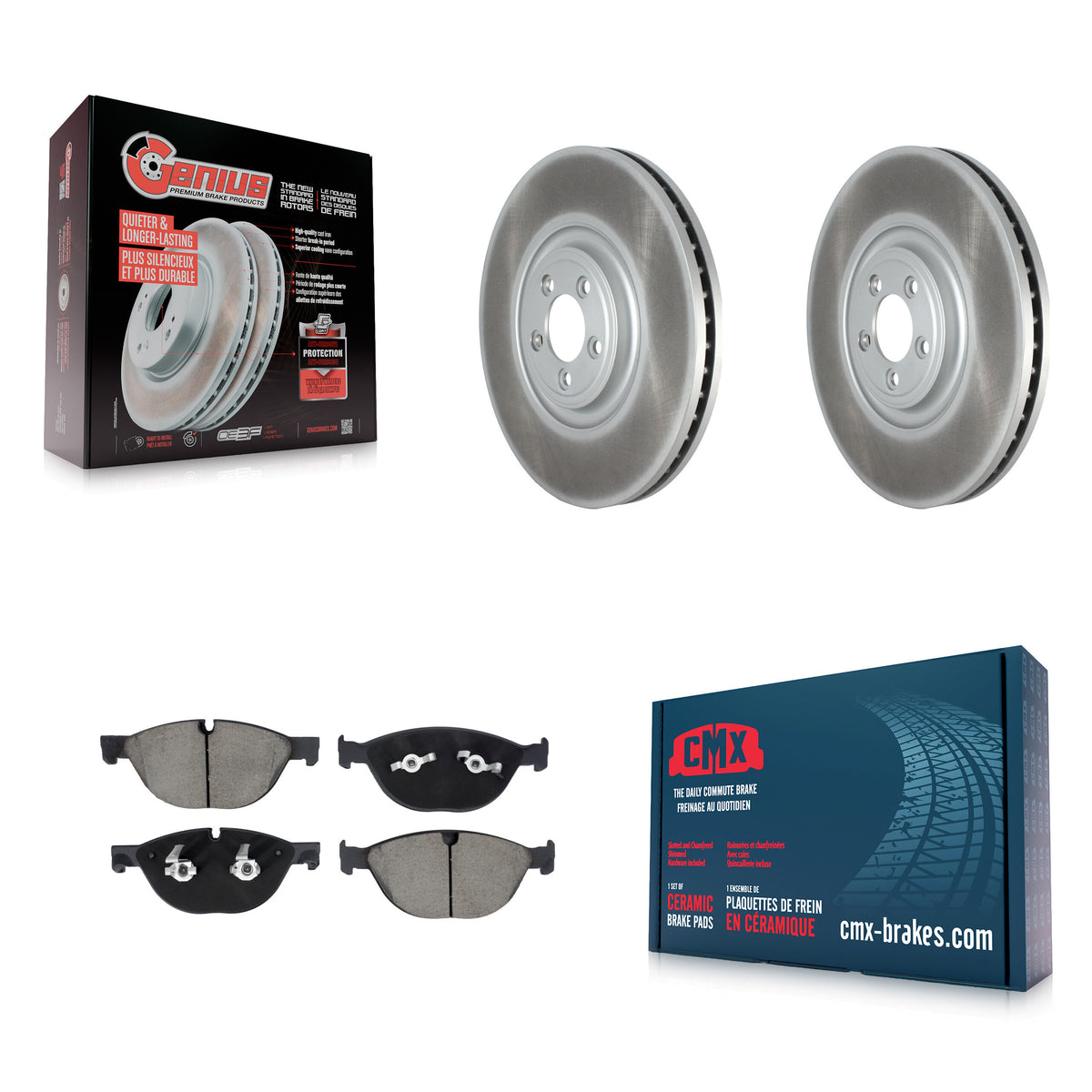 Front Coated Brake Rotors Ceramic Pad Kit For Jaguar XF XJ XKR XFR XKR-S XFR-S XJR XJR575 KGC-102569
