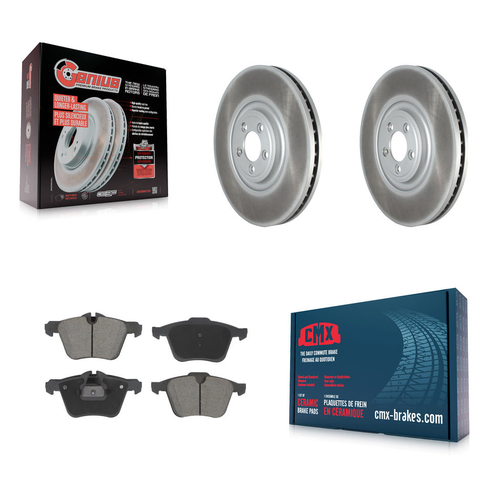 Front Coated Brake Rotor Ceramic Pad Kit For Jaguar XF XJ With 380mm Diameter KGC-102571