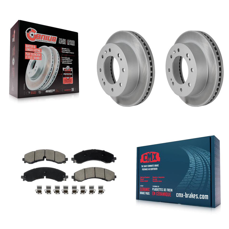Front Coated Brake Rotors Ceramic Pad Kit For GMC Chevrolet Sierra 2500 HD Silverado 3500 KGC-102580