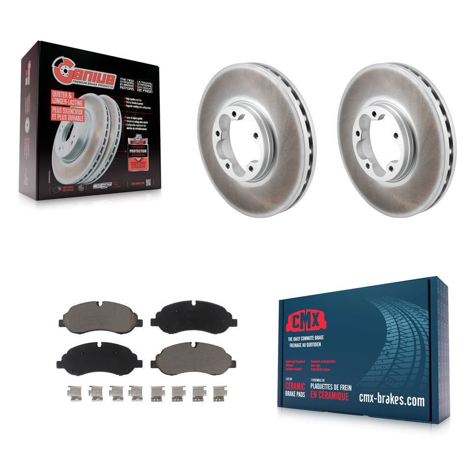 Front Coat Disc Brake Rotors Ceramic Pad Kit For Ford Transit-250 Transit-150 Transit-350 KGC-102590