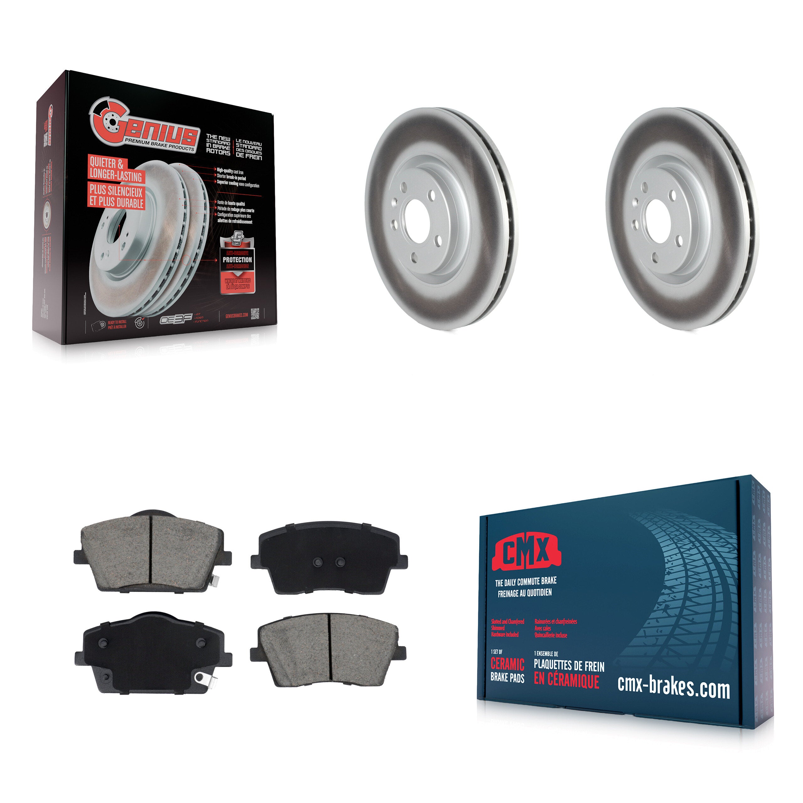 Front Coated Brake Rotor & Ceramic Pad Kit For Volvo XC40 With 322mm Diameter KGC-102594