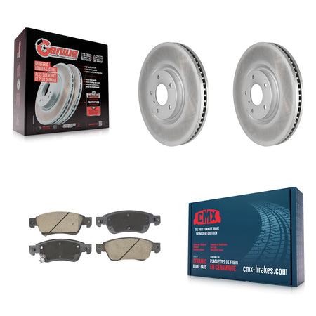 Front Coated Disc Brake Rotors And Ceramic Pads Kit For INFINITI G37 G35 Q60 KGC-102604