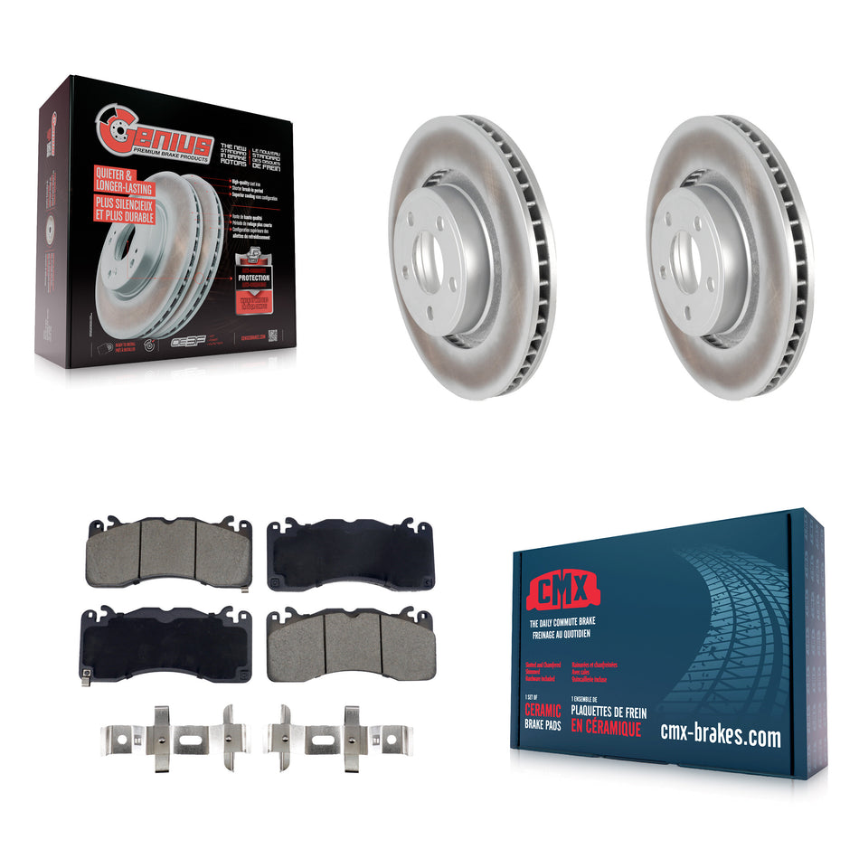 Front Coated Disc Brake Rotor Ceramic Pad Kit For 2015 Ford Mustang V6 With Brembo Brakes KGC-102610